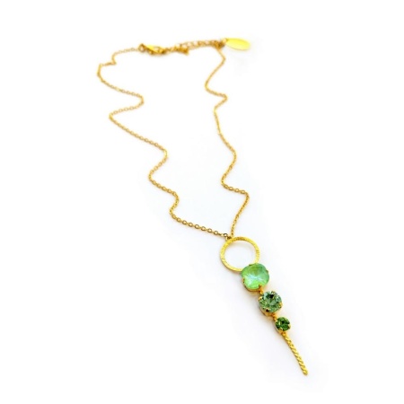 Колье Catherine Bijoux, Starlight, с кристаллами, CB25.1-5415AG зеленый