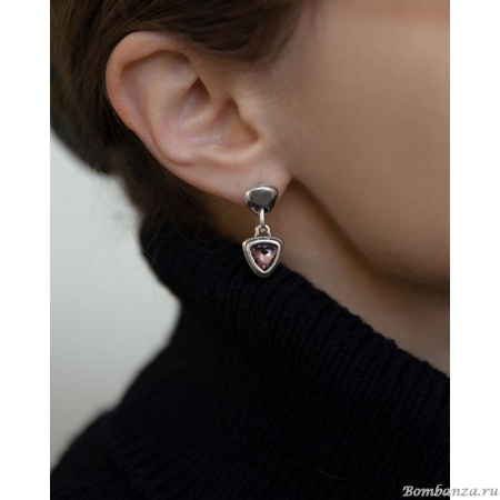 Серьги Ciclon, Destiny, с кристаллом, CN-251606 серый