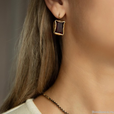 Серьги Thot Gioielli, с рейнстоуном, TG25.1-ORV27 красный