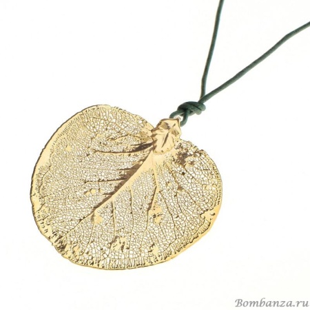 Колье Ester Bijoux, лист денежного дерева, золото, LF93A-G BR