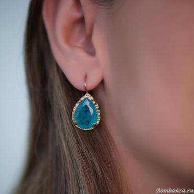 Серьги Estrosia, с кристаллом, ES-ORVC4-3A синий