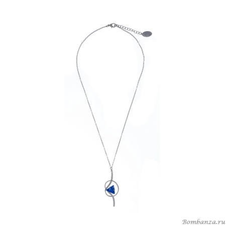 Колье Catherine Bijoux, The three sides of the triangle, с кристаллом, CB24.2-5309AS синий