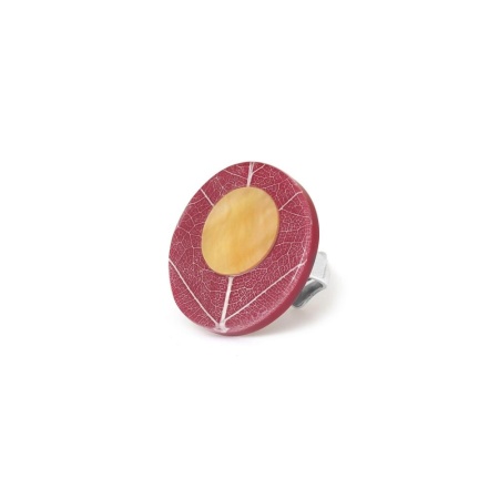 Кольцо Nature Bijoux, Ficus Carica, акриловое, со смолой и перламутром, NB25.2-19-25830 бордовый