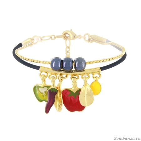 Браслет TARATATA, Paprika, смола, микрошарики, керамические бусины, TT-H25-12319-20M золотистый