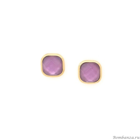 Серьги Nature Bijoux, Lavender, с ракушкой Capiz в смоле, NB25.1-12-90108 сиреневый