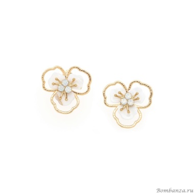 Серьги Franck Herval, Lisette, с перламутром и кристаллами Swarovski, FH25.2-12-69670 белый