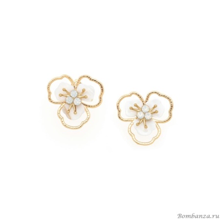 Серьги Franck Herval, Lisette, с перламутром и кристаллами Swarovski, FH25.2-12-69670 белый