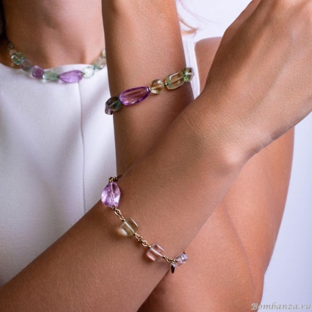 Браслет Lanzerotti, Ispirazione, аметист, флюорит, LZ-24.10-413 сиреневый