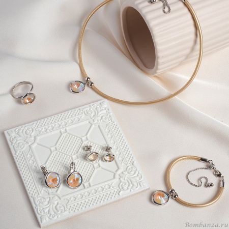 Браслет Fiore Luna, Light Grey D. / Beige Leather