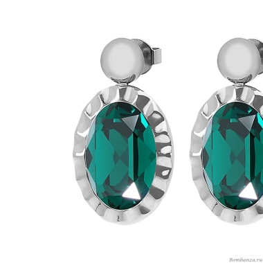 Серьги Qudo, TIVOLA UNICA big (S/P) Emerald 2,65cm, 332048 Серьги Qudo, TIVOLA UNICA big (S/P) Emerald 2,65cm, 332048