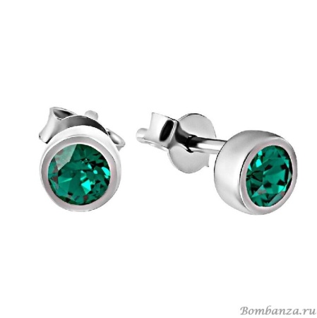 Серьги LEA mini rhodium Emerald, MJ Paris, Swarovski ®