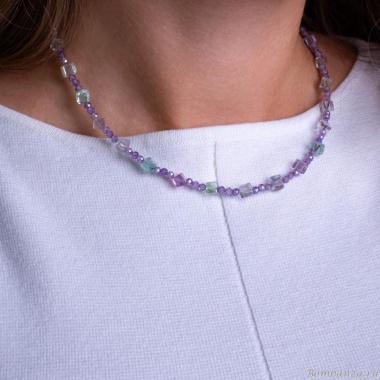 Колье Lanzerotti, Ispirazione, аметист, флюорит, LZ-24.10-399 сиреневый