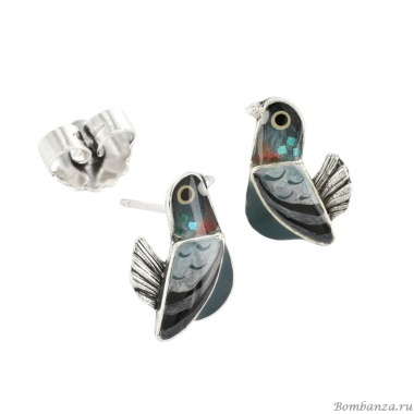 Серьги TARATATA, Le facteur, цветная смола, блестки, слюдяная пудра, TT-T25-01901-10G серебристый