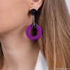 Серьги Nuance, асимметричные, с подвеской-кольцом, NFN-24.04-056 фиолетовый