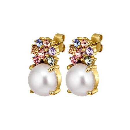 Серьги Dyrberg Kern, BECKIA SG PASTEL MULTI / WHITE PEARL, 460069