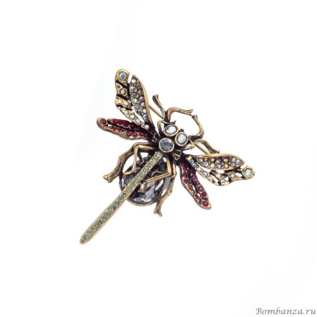 Брошь Alcozer&J, стрекоза, стразы, жемчуг, Swarovski, AL2406-S2507C Брошь Alcozer&J, стрекоза, стразы, жемчуг, Swarovski, AL2406-S2507C