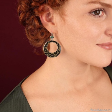 Серьги TARATATA, Tabby, цветная смола, узоры, цоизит, TT-H25-05739-102 черный