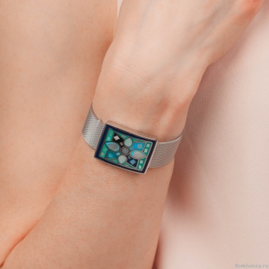 Браслет Fiore Luna, на металлическом  ремешке, CB01688-3 BL/S