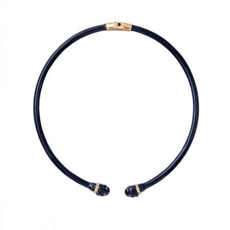 Колье Polina Firenze, гривна, пантера с эмалью и кристаллами, PF25.2-CL2182 черный