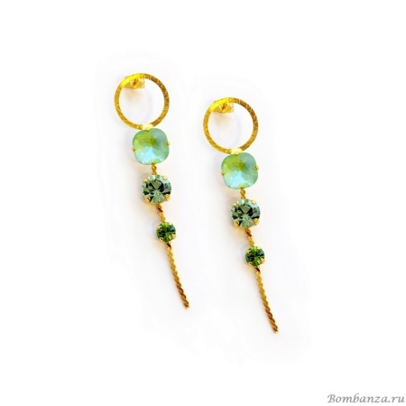 Серьги Catherine Bijoux, Starlight, с кристаллами, CB25.1-5415FG зеленый