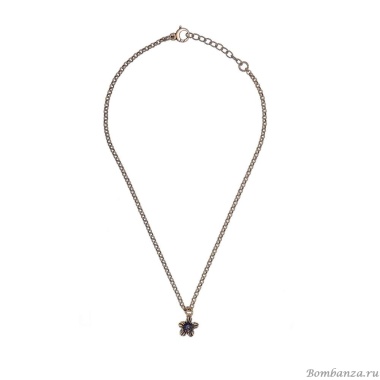 Колье Alcozer&J, цветок с сапфиром, AL2502-C28AI24 золотистый