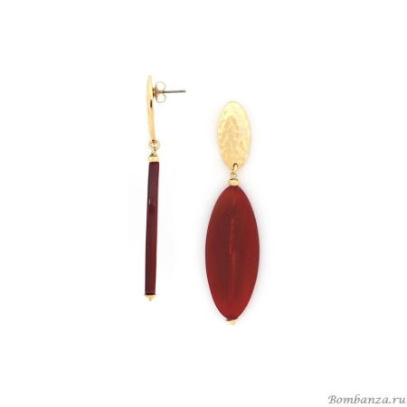 Серьги Nature Bijoux, Tananarive, с рогом, NB24.2-12-79747 красный