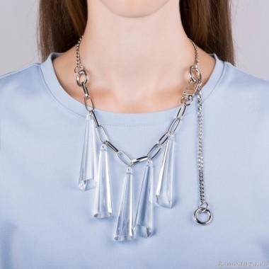 Колье Moon Paris, Ringo, с подвесками в форме кристаллов, MR-21.06-245 серебристый