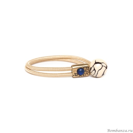 Браслет Nature Bijoux, Camouflage, с термитником в смоле и лазуритом, NB23.2-13-43321 бежевый