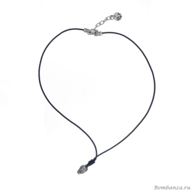 Колье Tra-la-ra, Tatoo, кожаное, с черепом и кристаллами, TLR24-522P208 хрустальный