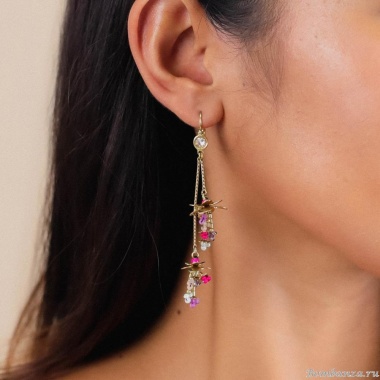 Серьги Franck Herval, Estelle, с цветным бисером, FH24.2-12-68913 золотистый