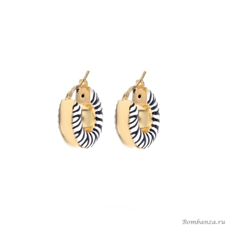 Серьги Francesca Bianchi, кольца, с эмалью, FB25.2-80S золотистый