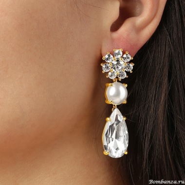 Серьги Dyrberg Kern, MISIA SG CRYSTAL/WHITE PEARL, 460515 Серьги Dyrberg Kern, MISIA SG CRYSTAL/WHITE PEARL, 460515