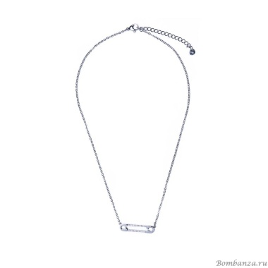 Колье Moon Paris, Ikita, с булавкой в обрамлении кристаллов, MIK-22.03-001 серебристый Колье Moon Paris, Ikita, с булавкой в обрамлении кристаллов, MIK-22.03-001 серебристый