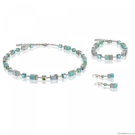 Серьги Coeur de Lion GeoCUBE®, Light Green, 4017/20-0520. Германия