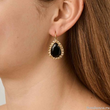 Серьги Dyrberg Kern, FIORA SG BLACK /GOLDEN, 450077 Серьги Dyrberg Kern, FIORA SG BLACK /GOLDEN, 450077
