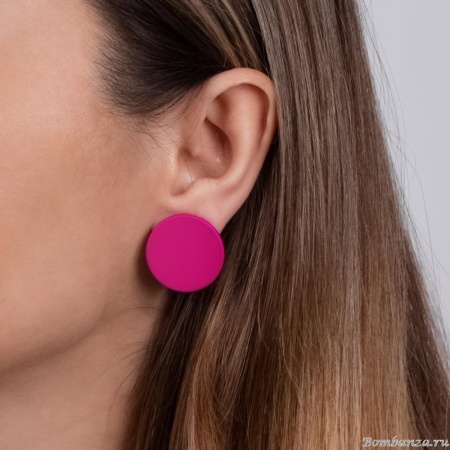 Серьги Nuance, асимметричные, в форме диска, NFN-24.04-053 розовый