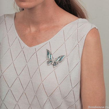Брошь Бабочка Zircon, XR01278 S