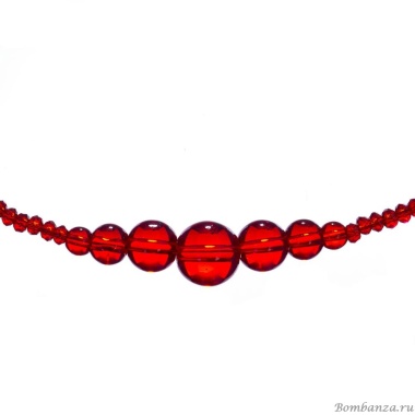 Колье Lanzerotti, Crespino, с кристаллами и стеклянными бусинами, LZ-23.05-182 красный