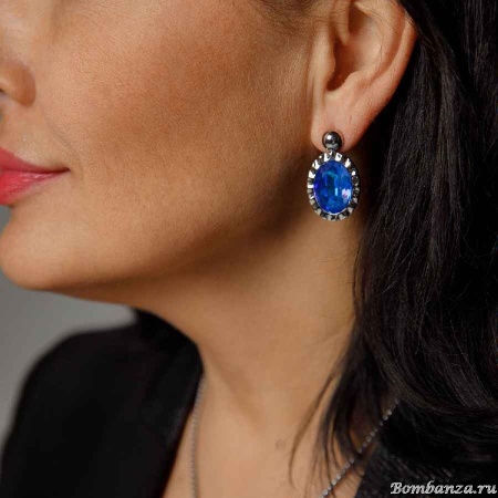 Серьги Qudo, TIVOLA UNICA big (S/P) Royal blue delite 2,65cm, 332183 Серьги Qudo, TIVOLA UNICA big (S/P) Royal blue delite 2,65cm, 332183