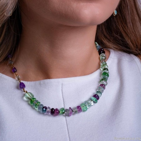 Колье Lanzerotti, Ispirazione, флюорит, аметист, гематит, LZ-24.10-446 зеленый