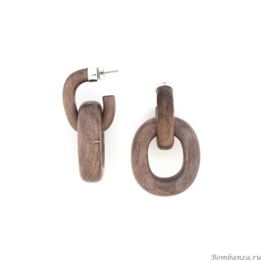 Серьги Nature Bijoux, Aretha, из эбенового дерева, NB24.2-12-79584 коричневый Серьги Nature Bijoux, Aretha, из эбенового дерева, NB24.2-12-79584 коричневый
