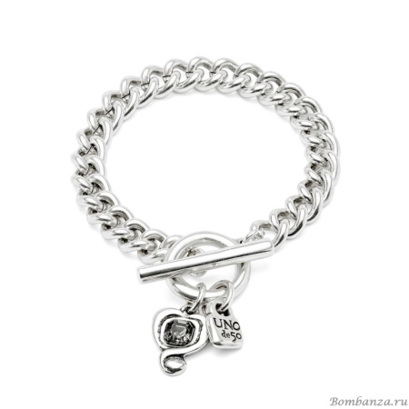 Браслет UNOde50 Ser Expresiva с черным кристаллом, с серебром PUL2526NGRMTL0M