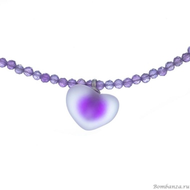 Колье Lanzerotti, Ispirazione, аметист, подвеска-сердце, LZ-24.10-449 фиолетовый