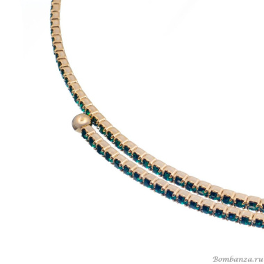 Колье Moon Paris, Ringo Queen, гривна с кристаллами, MRQ-23.12-058 зеленый