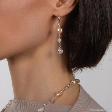 Серьги Lanzerotti, Alba, с жемчугом и кристаллами, LZ-24.02-044 серебристый