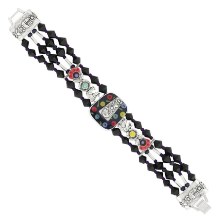 Браслет Taratata, Rive Gauche, стрейч, цветной эмалью и стеклянными бусинами, смола