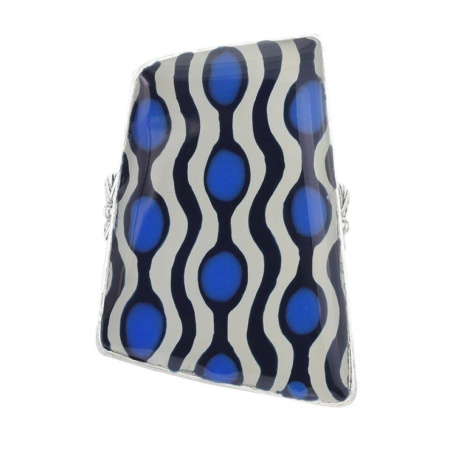 Кольцо Taratata, Gombos, разъемное, серебристое с принтом, смола, TT-H19-01404-104