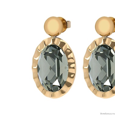 Серьги Qudo, TIVOLA UNICA big (G/P) Black diamond 2,65cm, 332040 Серьги Qudo, TIVOLA UNICA big (G/P) Black diamond 2,65cm, 332040