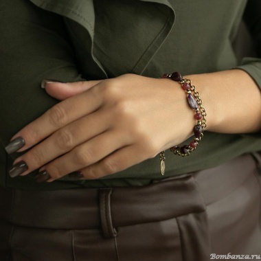 Браслет Lanzerotti, Elisir, двойной, с кварцем и турмалином, LZ-25.10-307 розовый