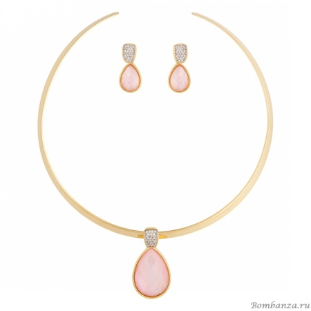 Комплект Possebon колье и серьги, Pearl Quartz Rose